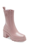 Moncler Loftgrip Rubber Zip Rain Boots In Dark Pink
