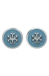 TORY BURCH KIRA ENAMEL CIRCLE STUD EARRINGS