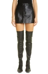 Courrèges Coated Stretch Cotton Miniskirt In Black