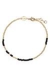 Anni Lu 18kt Gold-plated Asym Beaded Bracelet In Black