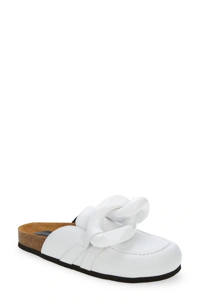 Jw Anderson J.w. Anderson Leather Chain Mules In White Leather