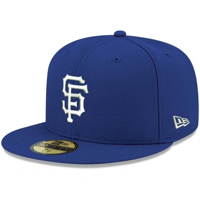 New Era Men's Royal San Francisco Giants Logo White 59fifty Fitted Hat