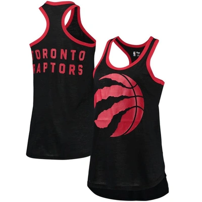 G-iii Sports By Carl Banks Women's  Black Toronto Raptors Showdown Scoop-neck Racerback Tank Top