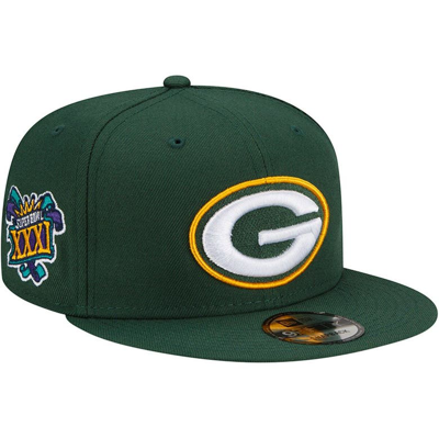 New Era Green Green Bay Packers Xxxi Super Bowl Champions Patch 9fifty Snapback Hat