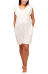 Nom Maternity Clementine Maternity/nursing Nightgown In Gardenia Dot