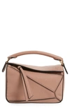 Loewe Tan Puzzle Mini Shoulder Bag In Dark Blush