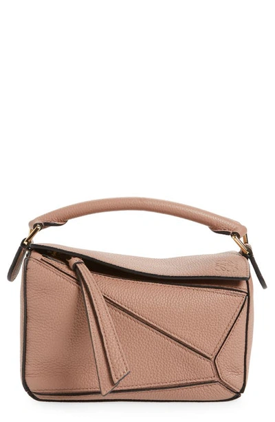 Loewe Tan Puzzle Mini Shoulder Bag In Dark Blush