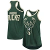 G-iii Sports By Carl Banks Women's  Hunter Green Milwaukee Bucks Showdown Scoop-neck Racerback Tank T In Hunter Green