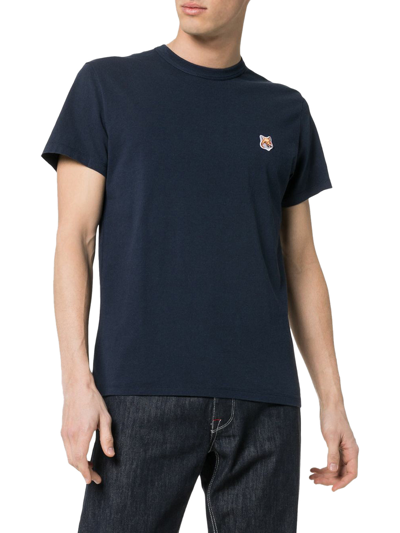 Maison Kitsuné Fox Head Patch Classic Tee-shirt In Blue