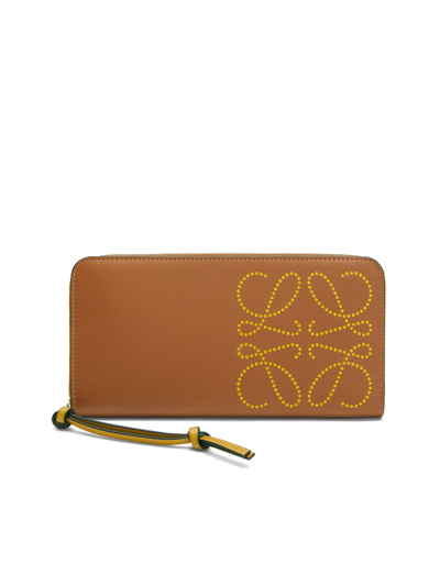 Loewe Zip Around Wallet In Classic Calfskin In Brown