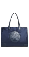 Tory Burch 'ella Small' Blue Tote Bag With Tonal Logo Detail In Tory Navy