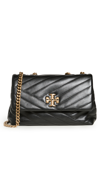 Tory Burch Kira Chevron Leather Convertible Shoulder Bag In Black