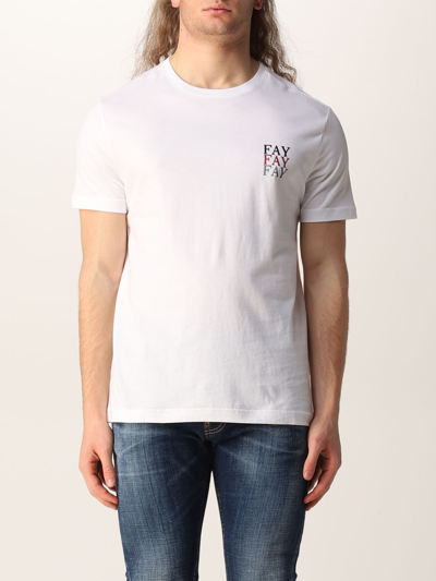 Fay T-shirt With Short Sleeves White Cotton Man
