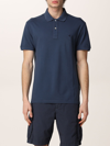 Brooksfield Polo Shirt In Cotton With Logo In Denim