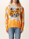 Kenzo Tiger Print Tie-dye Sweatshirt In Orange