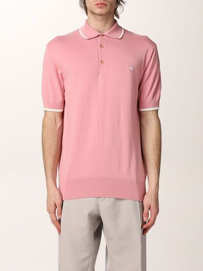 Etro Cotton Knit Polo T-shirt In Pink