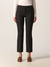 's Max Mara Cropped Trousers In Stretch Cotton And Viscose In Black