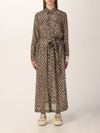 Golden Goose Belted Leopard-print Metallic Fil Coupé Chiffon Midi Shirt Dress In 黑色