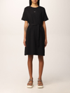 Apc Dress In Cotton With Logo In Black