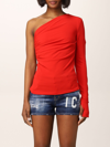 Dsquared2 One-shoulder Top In Viscose In Multicolor