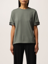 Fay T-shirt With Embroidered Logo In Military