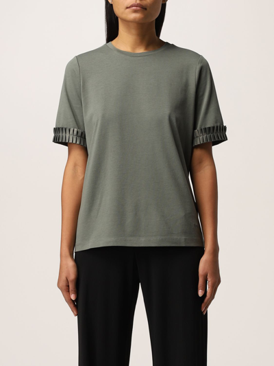 Fay T-shirt With Embroidered Logo In Military