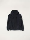 Stone Island Junior Kids' Soft Shell  Hooded Sweatshirt In Blue