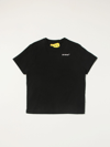 Off-white Off White Cotton T-shirt With Back Print In Black