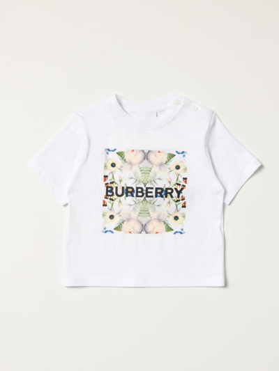Burberry Babies' T-shirt With Collage Print In White