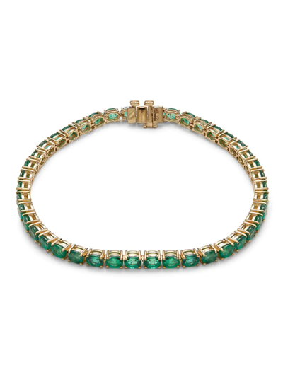 Effy Women's 14k Yellow Gold & Emerald Tennis Bracelet