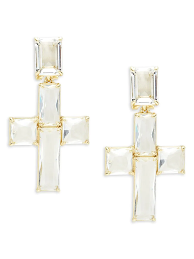 Heidi Daus Women's Cross Crystal Rhinestone Dangle Earrings In Metal