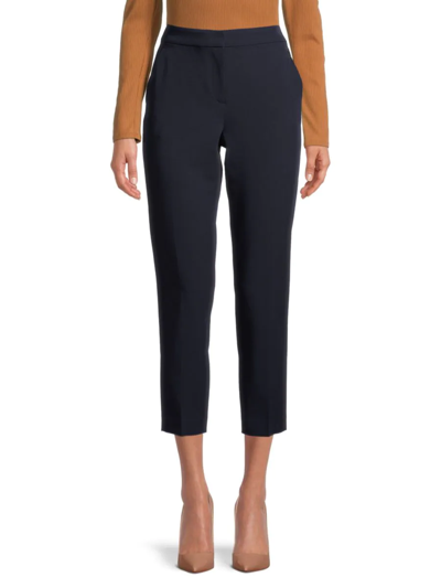 Tommy Hilfiger Women's Woven Flat Front Cropped Pants In Midnight