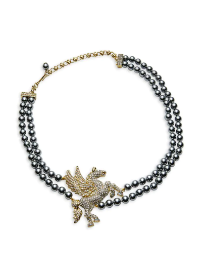 Heidi Daus Women's Pegasus Crystal Rhinestones, Faux Pearls & Glass Bead Necklace In Metal
