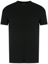 Giorgio Armani Blue Cotton T-shirt In Black