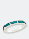 Sterling Forever Sterling Silver Malachite Baguette Eternity Band Ring In Grey
