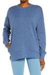 Zella Amazing Crewneck Sweatshirt In Blue Twilight Heather