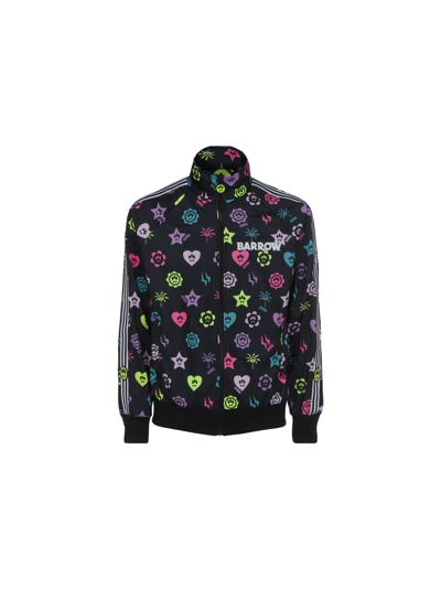 Barrow Unisex Black Sport Jacket With Logo And All-over Print