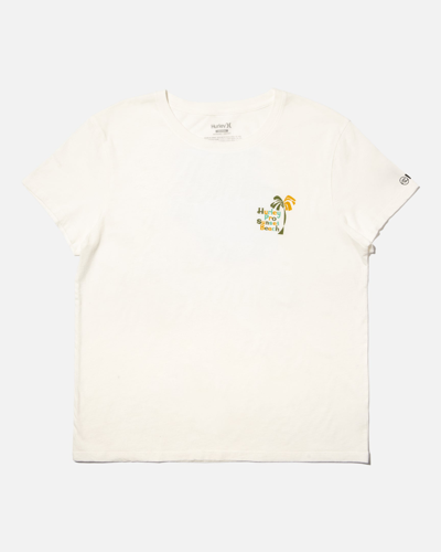 Hybrid Apparel Hurley Pro Sunset Beach Poster Girlfriend Short Sleeve T-shirt In Marshmallow