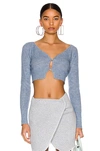 Jacquemus Le Cardigan Alzou Cropped Cardigan In Light Blue