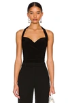 Norma Kamali Cayla Halter Neck Bodysuit In Black