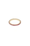 Fry Powers Pave Gem Stacking Ring In Fuchsia Sapphire & 14k Rose Gold