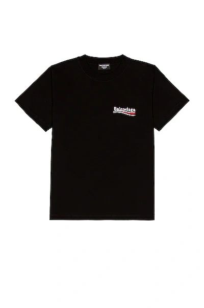 Balenciaga Oversized Logo-print Cotton-jersey T-shirt In Black