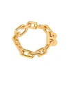 Balenciaga Gold Thin B Chain Bracelet In Shiny Gold