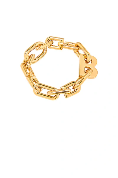 Balenciaga Gold Thin B Chain Bracelet