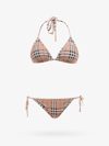 Burberry Bikini A Triangolo Vintage Check In Beige