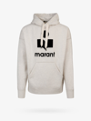 Isabel Marant Miley Flocked-logo Hoodie In Beige