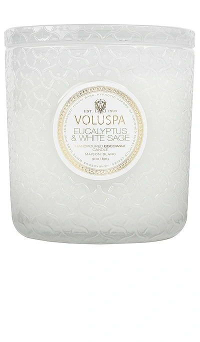 Voluspa Eucalyptus & White Sage Boxed Luxe Candle In Green
