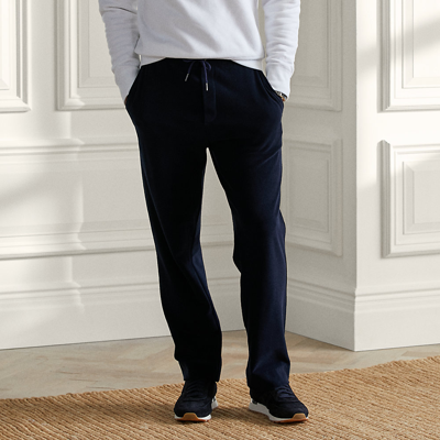 Ralph Lauren Purple Label French Terry Track Pant In Classic Chairman Navy