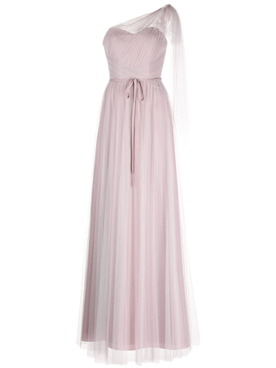 Marchesa Notte Bridesmaids One-shoulder Floor-length Gown In Rosa