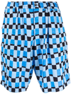 Marni Men Check Print Bermuda Shorts In Blue